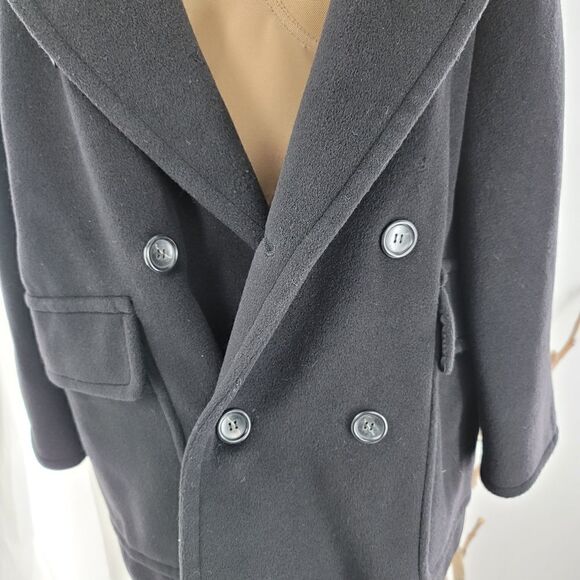 Max mara black 100% virgin wool pea coat - Picture 3 of 16